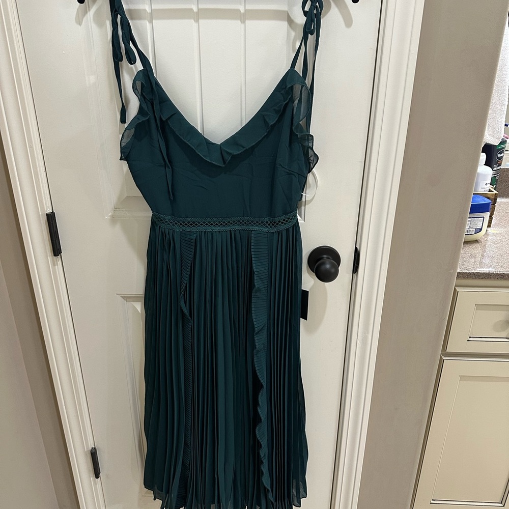 Lulu's Blue and Green Tiered Midi Sundress